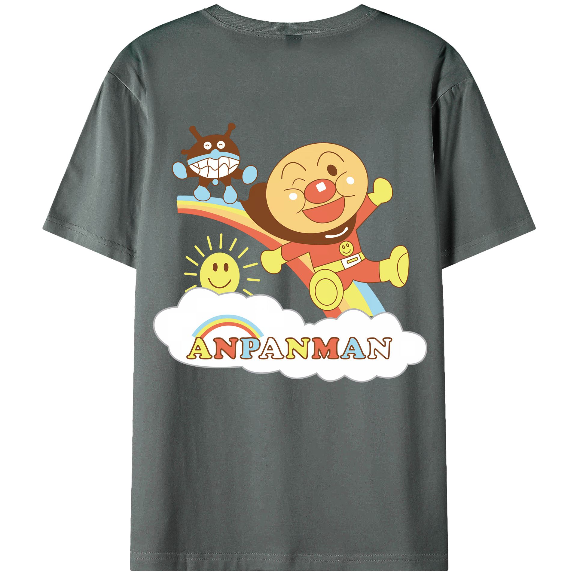 （画像用） アンパンマン Anpanman 綿100％ メンズ半袖Tシャツ（バックプリント） 通気性